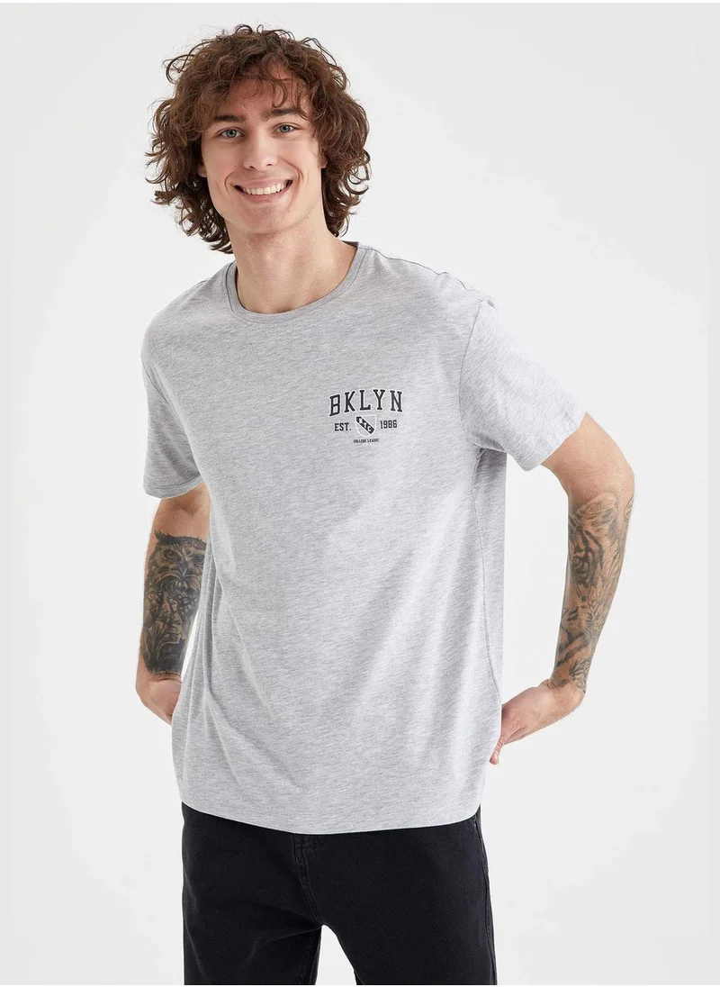 DeFacto Regular Fit Short Sleeve Back Print T-Shirt