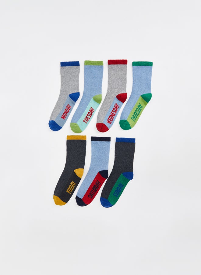 ال سي وايكيكي طقم ٧ جوارب أولادي منقوشة - Image 1