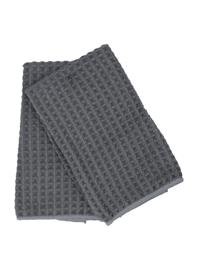 Harman 2-Piece Jumbo Waffle Kitchen Towel Grey 40x48cm