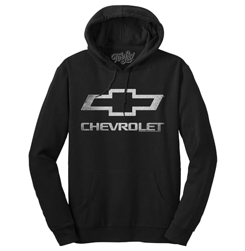 Tee Luv Chevrolet Logo Pull Over Hoodie Soft Touch Hoodie-LG Black - Image 4