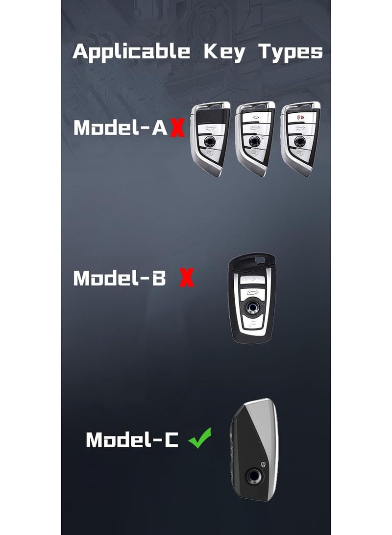 NOSKIN غطاء مفتاح فوب من خليط الزنك الثقيل، سلسلة مفاتيح، حافظة مفاتيح، ملحقات متوافقة مع بي ام دبليو 2023 2024 2025 5 7 سيريز 740i 760i X1 X5 X6 X7 XM IX IX3 I5 I7 وغيرها - Image 2