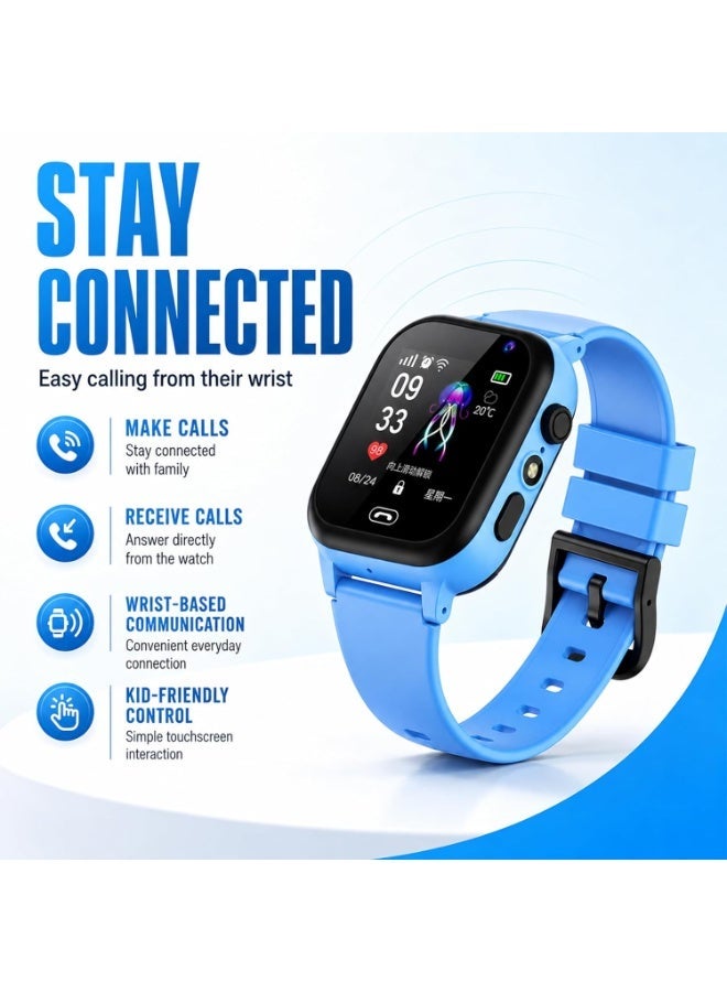 Hope Kids Smart Watch with SIM Card Calling, GPS Tracker, Camera & Touchscreen - Blue - Image 3