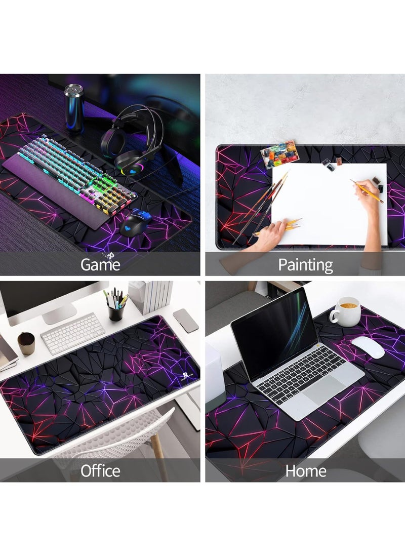 Rock Pow - Large Mouse Pad Extended Gaming Mouse Pad Non-Slip Rubber Base Mouse pad Office Desk Mat Desk Pad Smooth Cloth Surface Keyboard Mouse Pads for Computers (800 * 300 * 3mm) - Image 1
