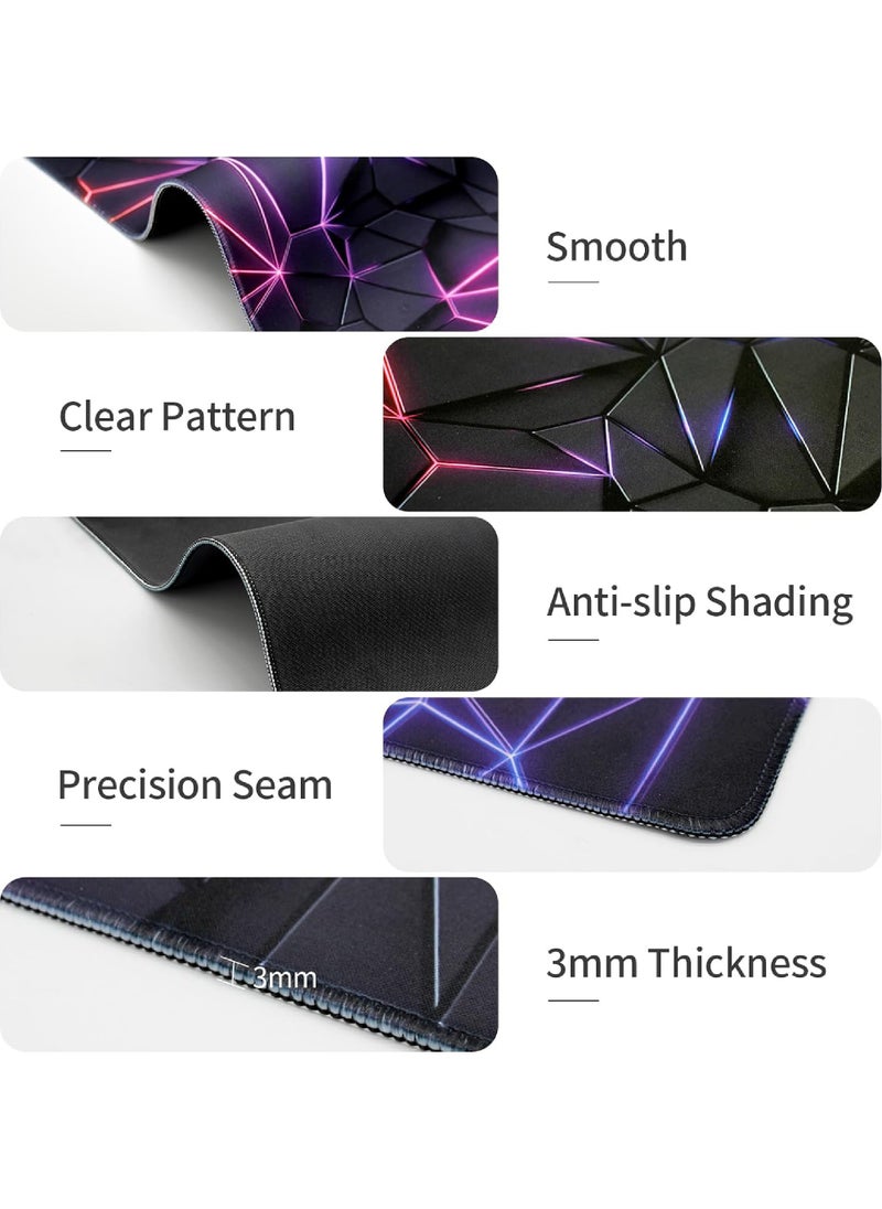 Rock Pow - Large Mouse Pad Extended Gaming Mouse Pad Non-Slip Rubber Base Mouse pad Office Desk Mat Desk Pad Smooth Cloth Surface Keyboard Mouse Pads for Computers (800 * 300 * 3mm) - Image 1