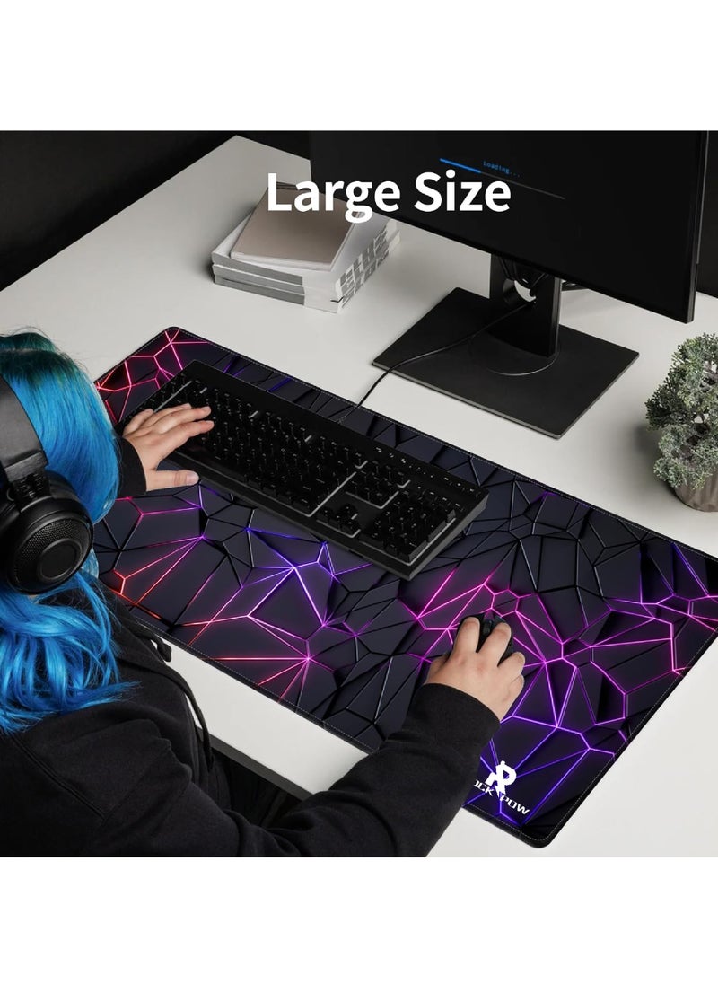 Rock Pow - Large Mouse Pad Extended Gaming Mouse Pad Non-Slip Rubber Base Mouse pad Office Desk Mat Desk Pad Smooth Cloth Surface Keyboard Mouse Pads for Computers (800 * 300 * 3mm) - Image 1