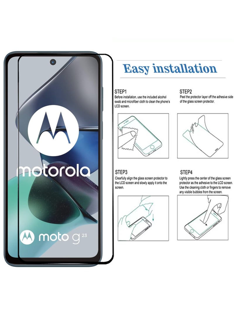 For Motorola Moto G23 Screen Protector – Premium Edge to Edge Tempered Glass, High Transparency, Delicate Touch, Anti-Explosion, Smooth Arc Edges, Easy Installation