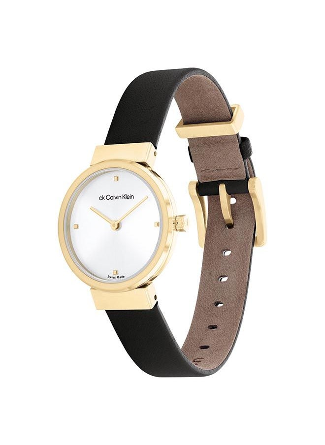 CALVIN KLEIN Women's Analog Round Leather Wrist Watch 25000045 - 28 mm  - Image 2