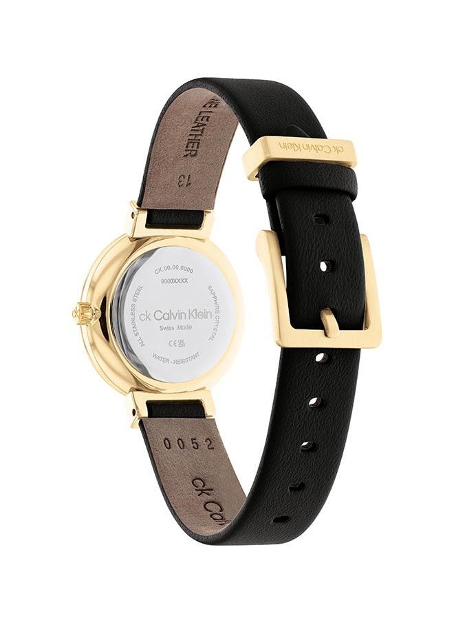 CALVIN KLEIN Women's Analog Round Leather Wrist Watch 25000045 - 28 mm  - Image 3