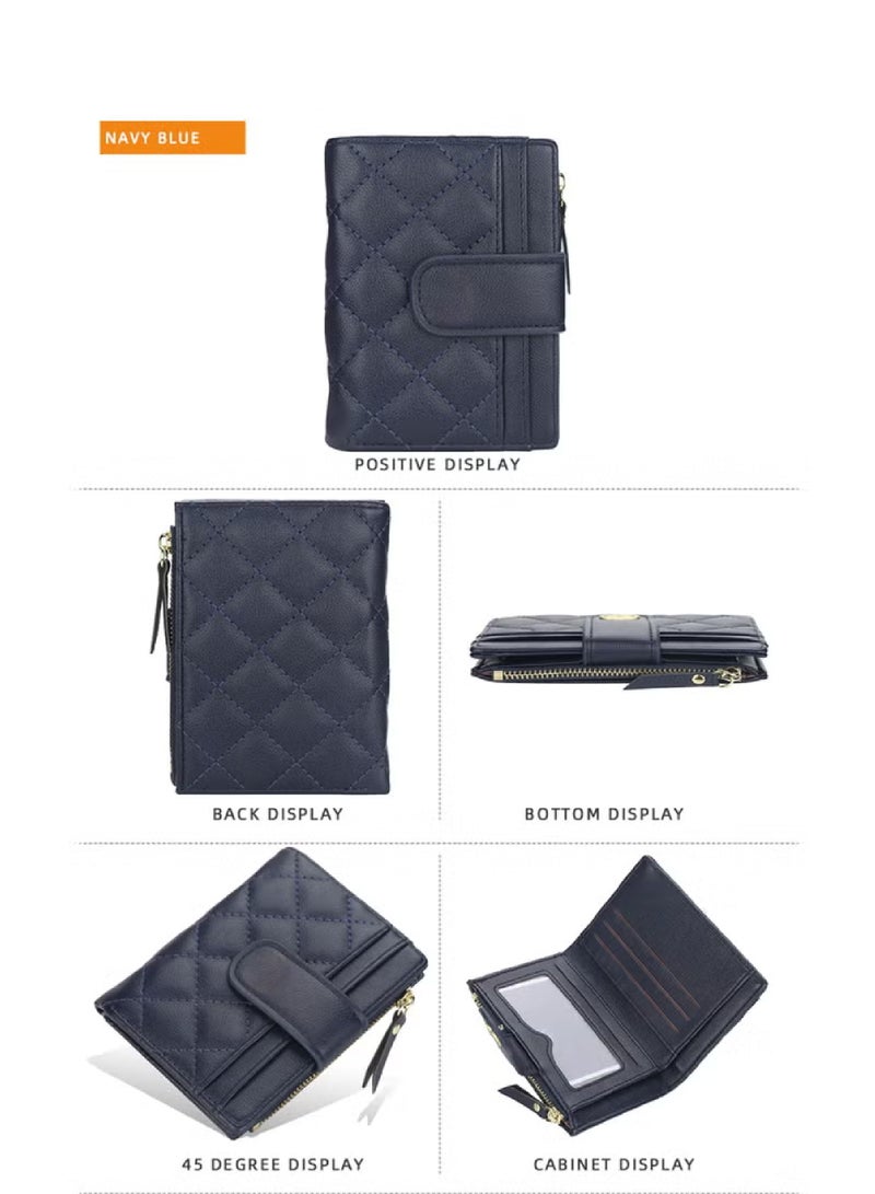 محافظ صغيرة للنساء حامل بطاقة ائتمان نحيف ذو شقين بسيط وجيب للعملات المعدنية بسحاب صغير - Image 3