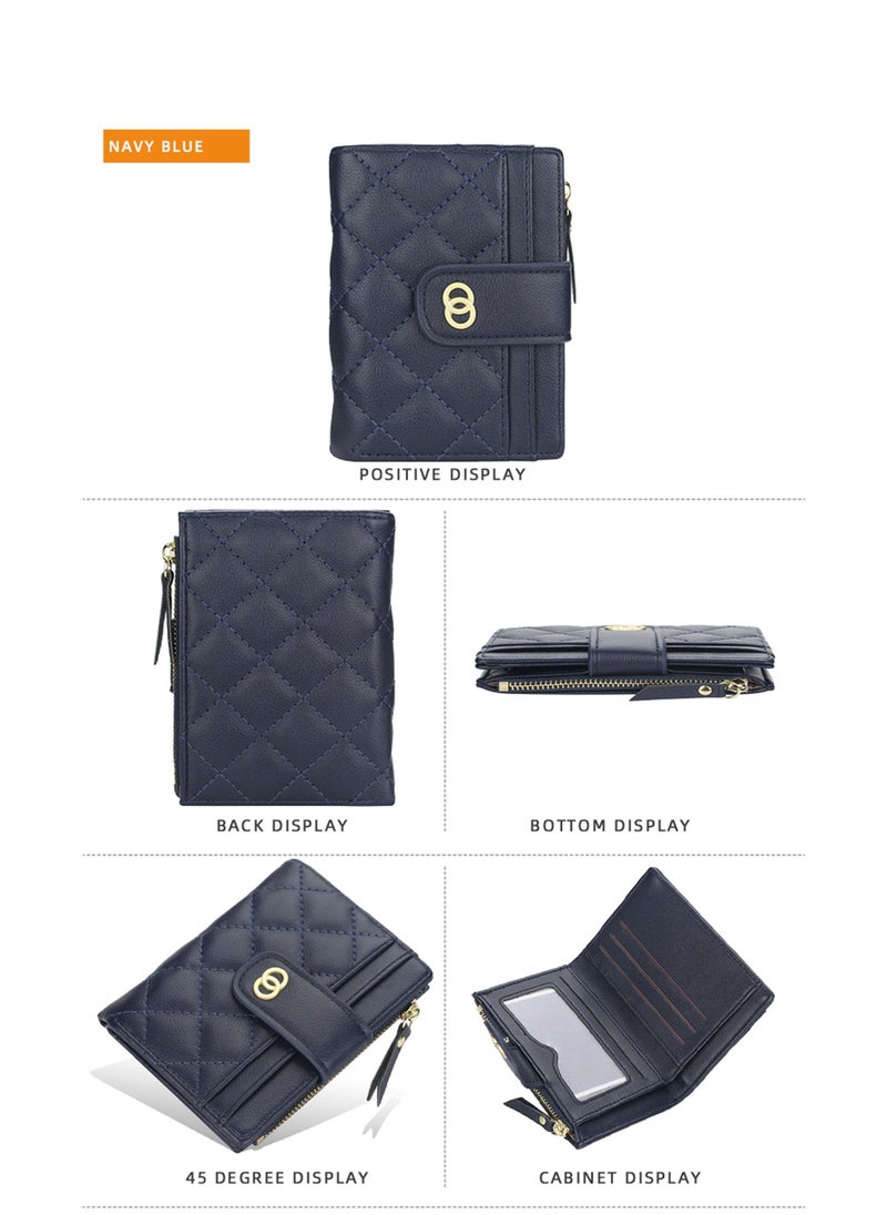 Rock Pow Small Wallets for Women Slim Bifold Credit Card Holder Minimalist Zipper Coin Pocket  - Image 3