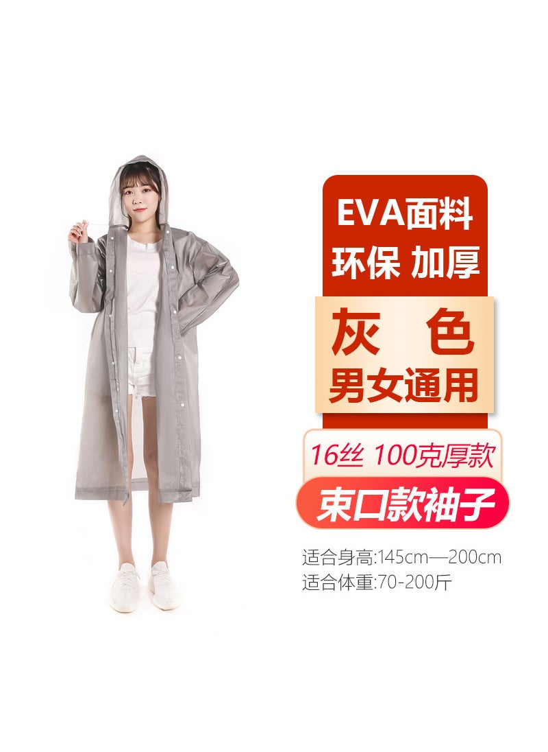 Generic - Wholesale Long EVA Raincoat Unisex Upgrade Portable KidsAdult Gray [100g 16 Silk beam mouth]] Adult Gray [100g 16 Silk beam mouth]] - Image 1