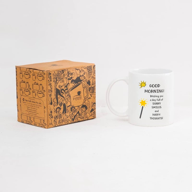 Clay Craft CC MM1 Swiss REZ1 Microwave Safe Coffee Mug with Good Morning Quote Pack of 2 - Image 3