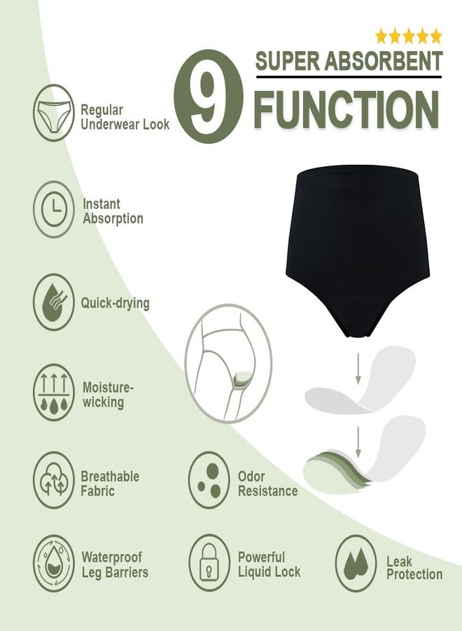 BATTEWA Oeko-TEX Certified Incontinence Underwear for Women Cotton Leak Proof Panties Bladder Leakage Protective Briefs Absorbent 50ML (3Color 2, Large, 3-Pack - Image 3