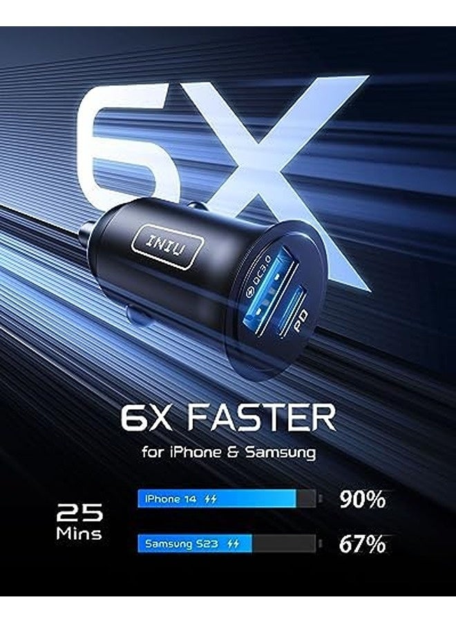 INIU 60W USB Car Charger | 30W USB-C + 30W USB-A Fast Charging Adapter, PD 3.0 & QC 4.0, Metal Car Charger - Image 3