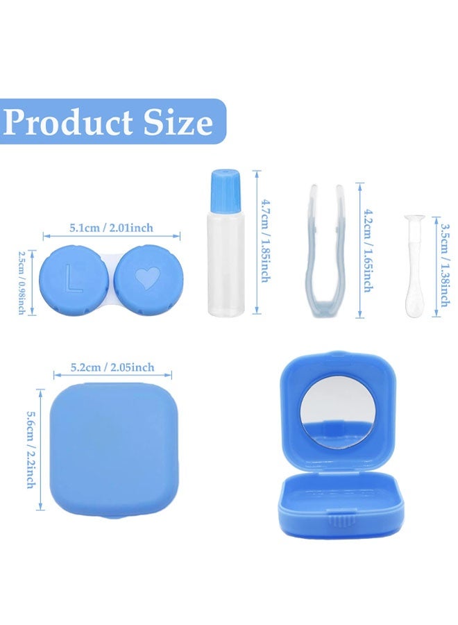 علبة عدسات لاصقة محمولة ونظيفة مكونة من قطعتين، مع مرآة، مثالية للسفر والرحلات اليومية مثل العمل - Image 2