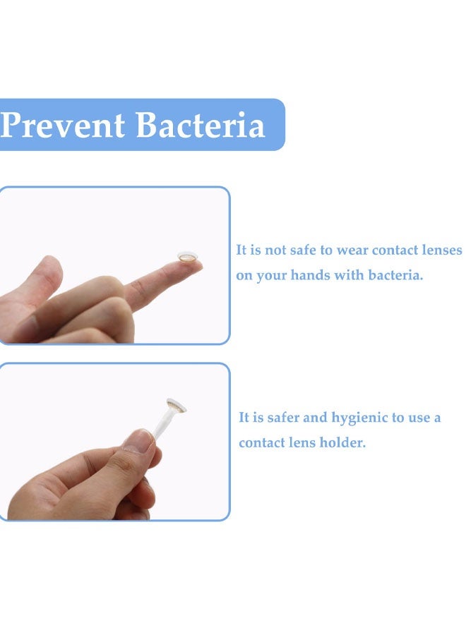 علبة عدسات لاصقة محمولة ونظيفة مكونة من قطعتين، مع مرآة، مثالية للسفر والرحلات اليومية مثل العمل - Image 5