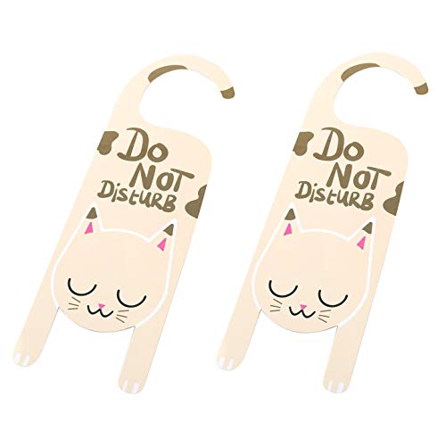 RLECS 2pcs Door Sign Do Not Disturb Cat Door Knob Hanger Tag for Bars, Shopping Mall and Company Decoration - Image 1