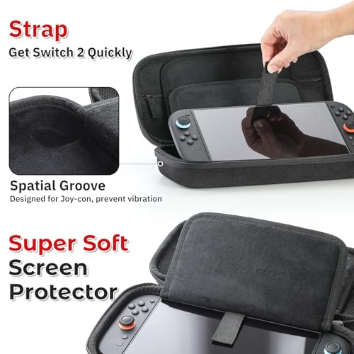 Snuvid Clearer Game Slots - Carrying Case for Nintendo Switch 2 2025, Portable Hard Shell for Switch 2 Case, Protective Travel Accessories Bundle with 24 Clear Game Cartridge, 2 Screen Protector - Image 5