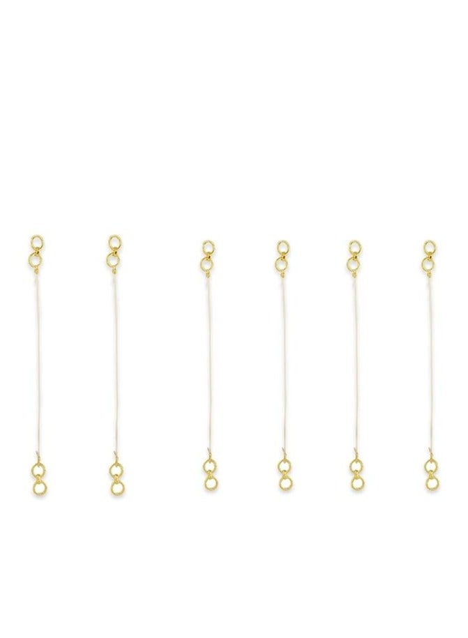 Accessher Gold Plated Invisible Transparent Flexible Stretchable and Adjustable Lightweighted Elastic Heavy Earrings Support Ear Chains for Women and Girls - Image 1