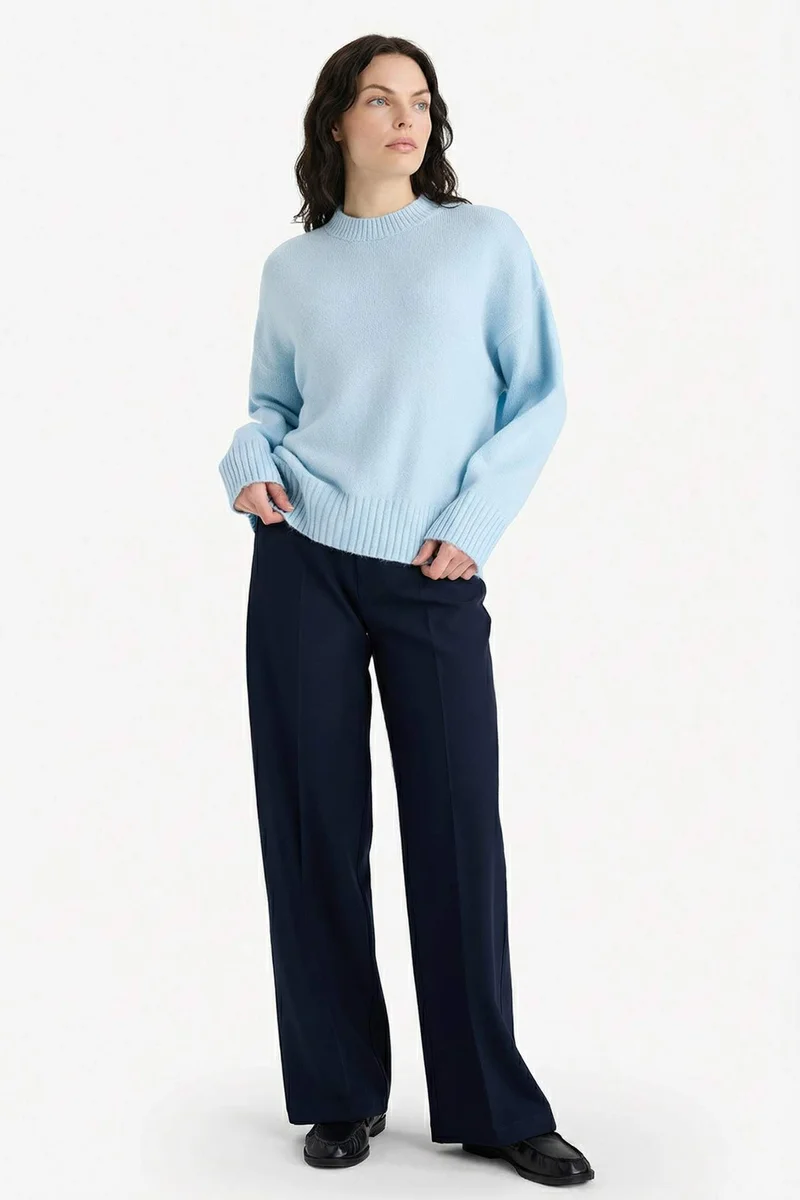 DeFacto Oversize Fit Crew Neck Knitwear Pullover