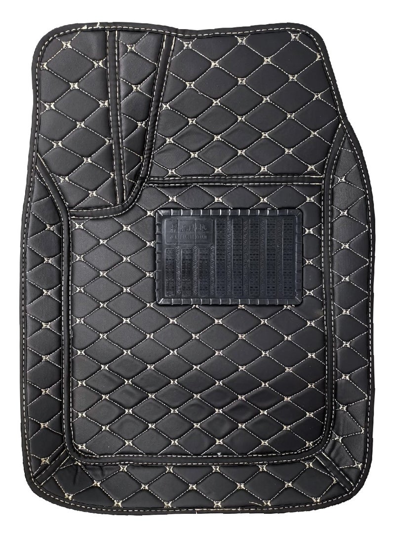 Beauenty Universal Floor Mat for Car - Black - 5 Pcs Set Premium Quality High Quality Rexine - Image 3