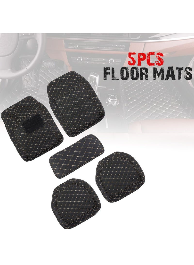 Beauenty Universal Floor Mat for Car - Black - 5 Pcs Set Premium Quality High Quality Rexine - Image 2
