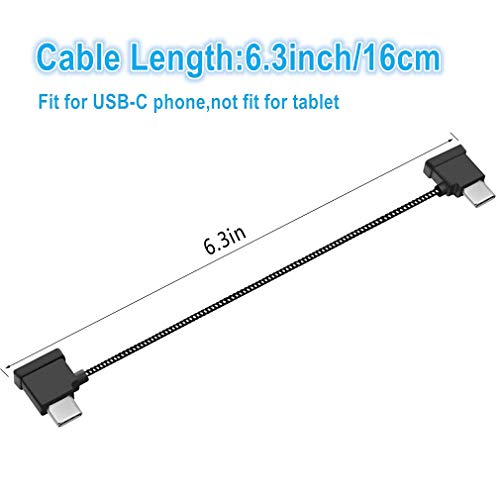 Hanatora 6.3 Inch USB C to USBC RC-N3/N2/N1/N1C Remote Controller Cable for DJI Flip,Neo,Mavic 3,Air 3S/3/2/2S,Mini 4K/2 SE/3/4 Pro,OTG Phone Nylon RC Data Cord Accessories(Type-C Connector) - Image 4
