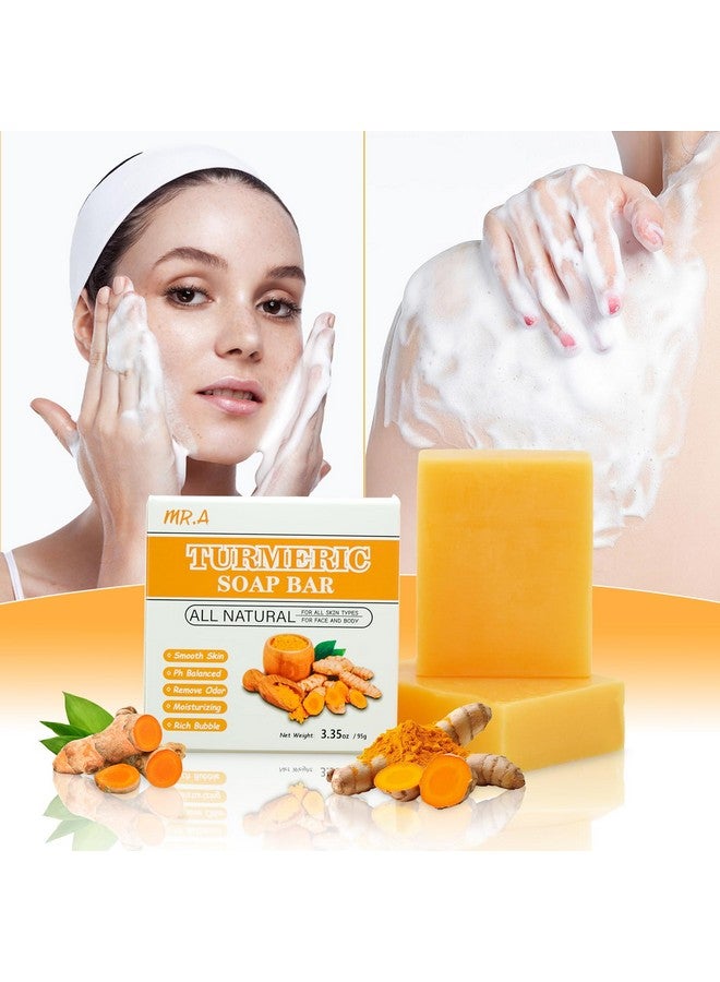 مجموعة صابون الكركم من السيد إيه، قطعتين، ومجموعة زيت الكركم للوجه والجسم، مكونات محايدة مع فيتامين سي لتنظيف البشرة وتهدئتها وترطيبها، مجموعة العناية بالبشرة بالكركم لجميع أنواع البشرة - Image 3