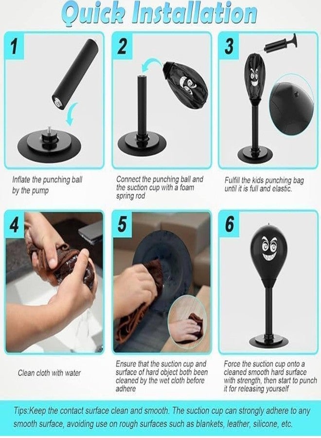 Sarjak Desktop Punching Bag - Stress Reliever with Sturdy Suction Base, Perfect for Home, Office and Work and Gaming Stations- Fun & Durable Desk Accessory for Work Breaks. - Image 2