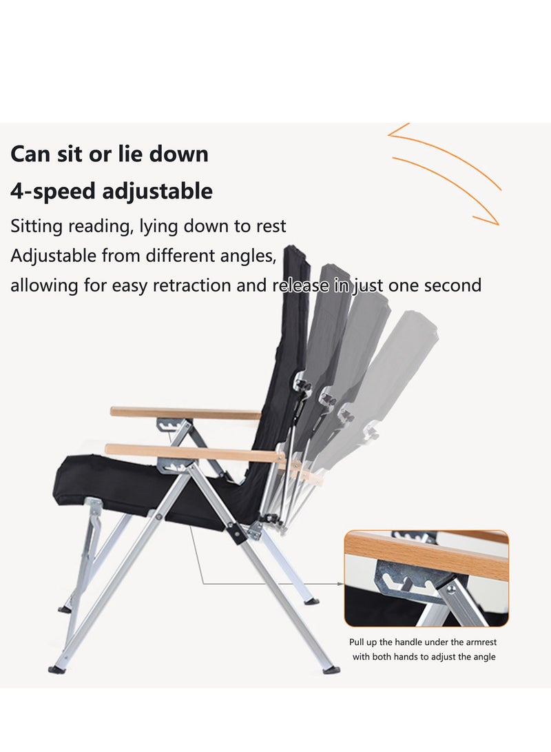 Arabest Camping Chair, Folding Camping Chairs for Adults with Armrests and Cup Holder and Carrying Bag, Lightweight Portable for Beach, Perfect for Caravan trips, BBQs, Garden, Picnic - Image 2
