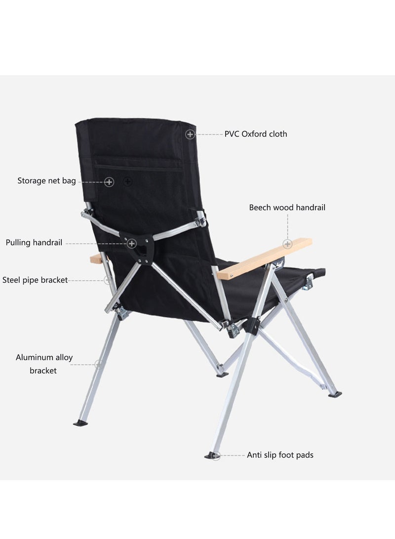 Arabest Camping Chair, Folding Camping Chairs for Adults with Armrests and Cup Holder and Carrying Bag, Lightweight Portable for Beach, Perfect for Caravan trips, BBQs, Garden, Picnic - Image 4
