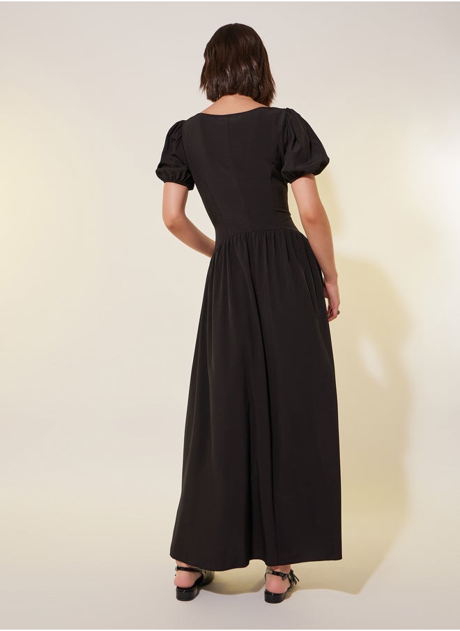 Take Two Black Puff Sleeve Dress  - Image 5