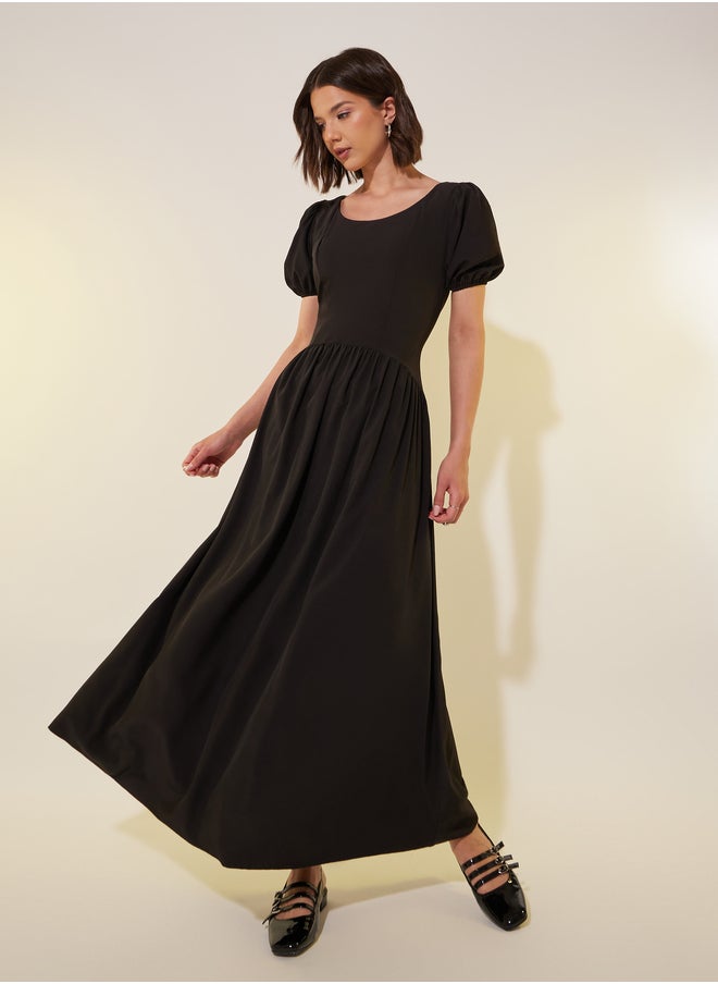 Take Two Black Puff Sleeve Dress  - Image 1