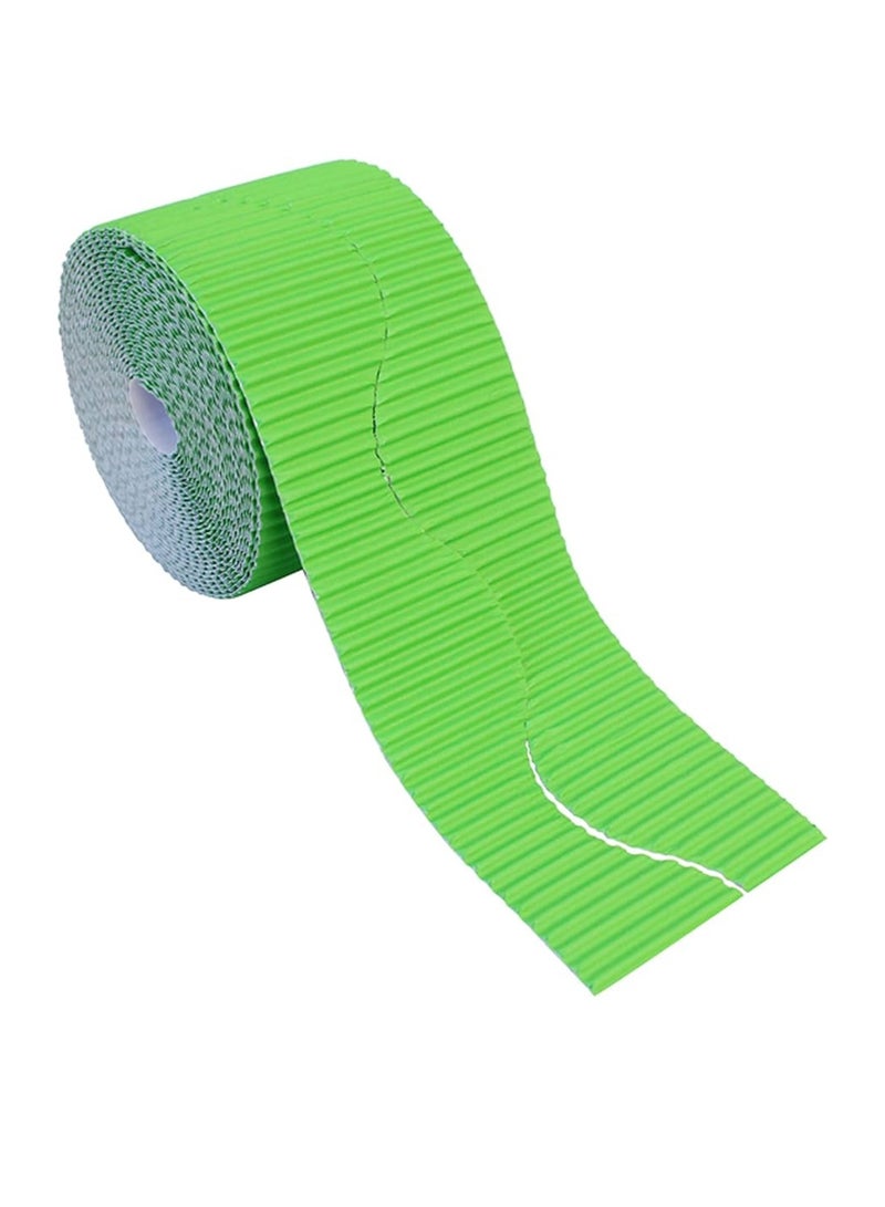 Maxi 1-Piece Corrugated Scalloped Borderette Border For School Displays, Classroom Decorations and Bulletin Boards Tape Light Green - Image 2