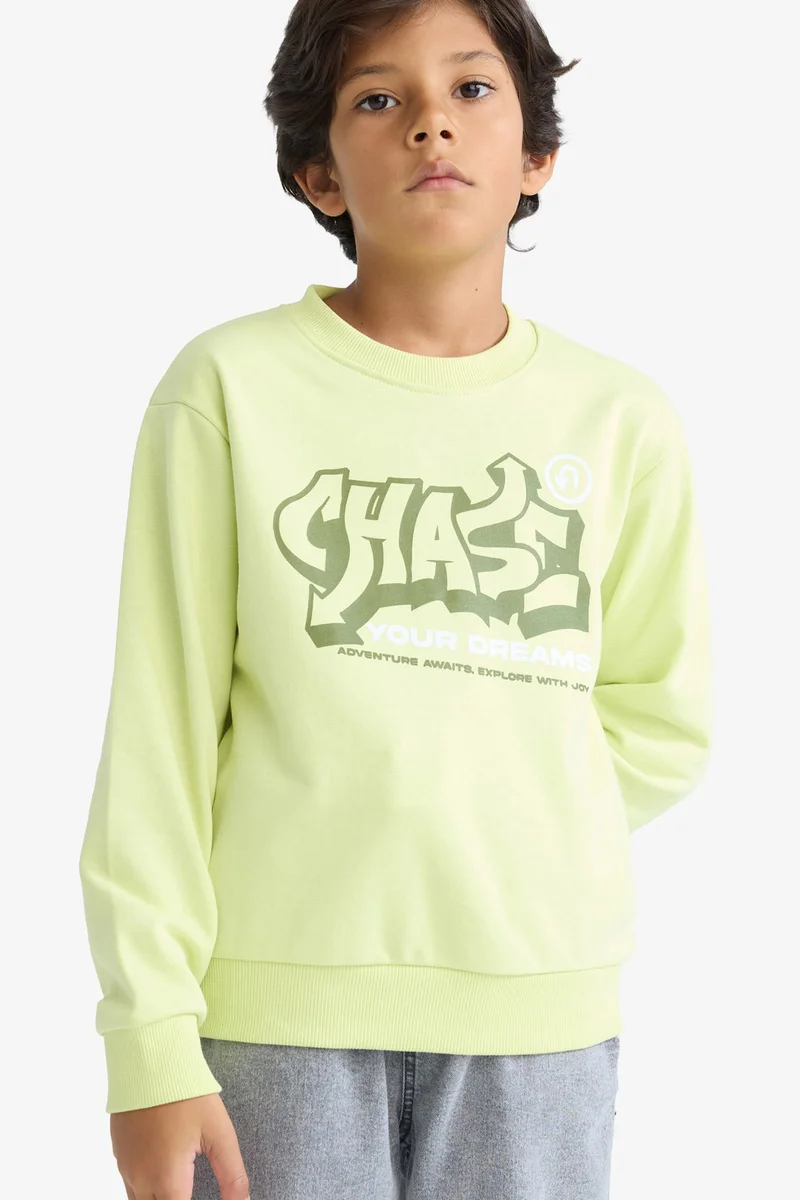 ديفاكتو Boy Crew Neck Printed Sweatshirt