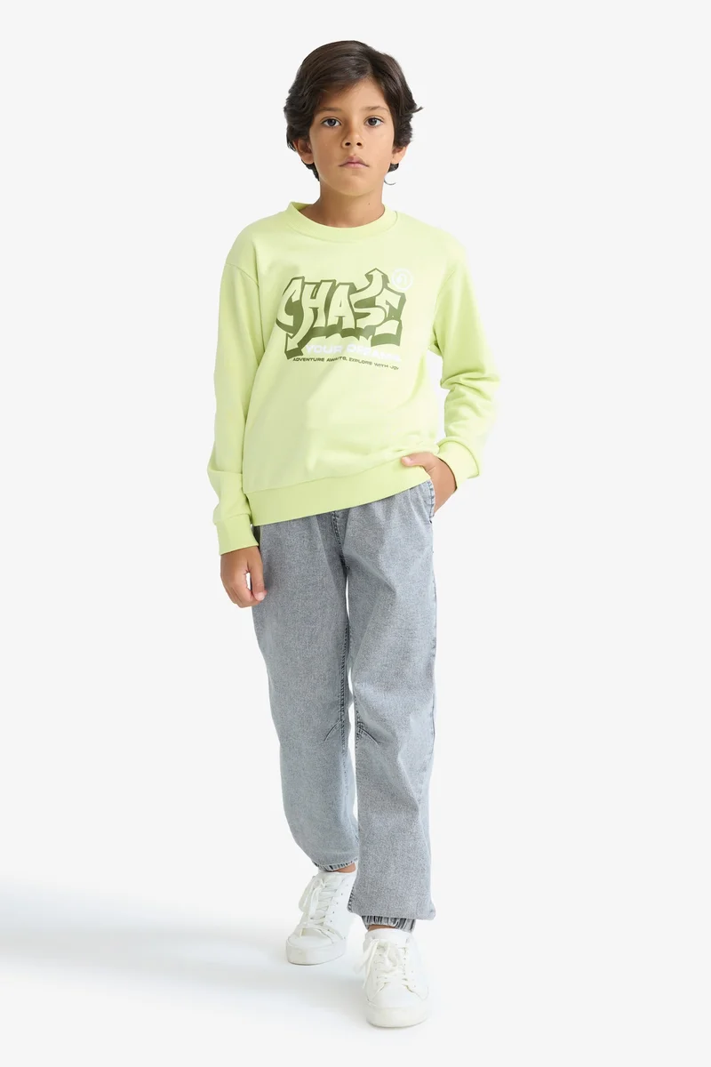 ديفاكتو Boy Crew Neck Printed Sweatshirt