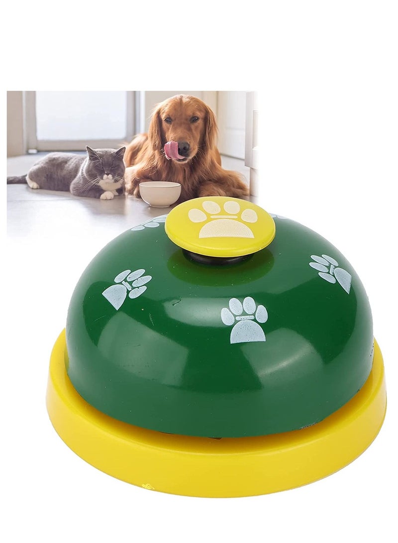 جرس تدريب الجراء والقطط على الحمام بنمط بصمة القدم للتواصل باللون الأخضر متعدد الألوان - Image 1