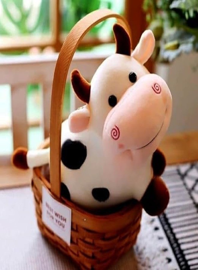 CHIRKUT Cow Soft Toys Pet Animal Adorable Standing Cow with Smiling Face Stuffed Animal Soft Doll Toy for Kids Soft Plush Stuff Toy | for Boys, Girls, Babies, Kids (COWW) - Image 4
