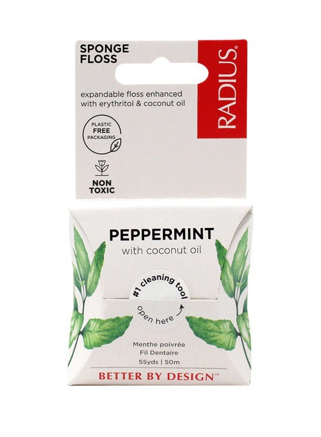 Radius Peppermint Dental Floss 55 Yards Vegan & Non-Toxic Oral Care Boost & Designed to Help Fight Plaque Clear - Pack of 4 - Image 2