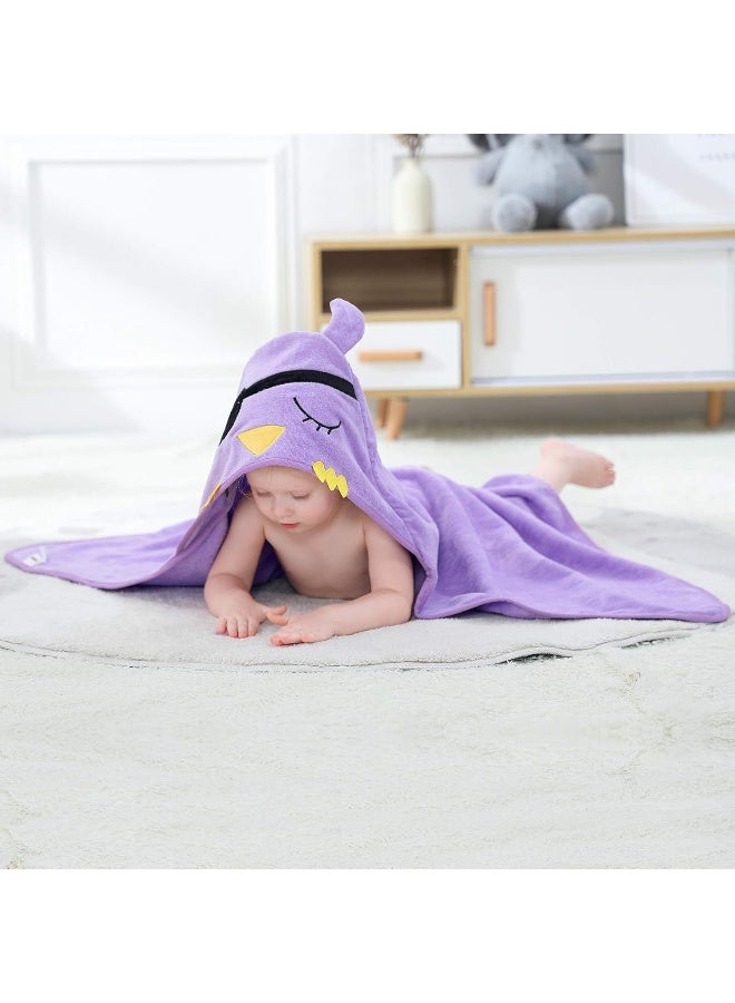 MICHLEY Animal Hooded Baby Bath Towel Toddler Premium Cotton Absorbent Washcloth for Girls Boys 0-6T, Bird - Image 5