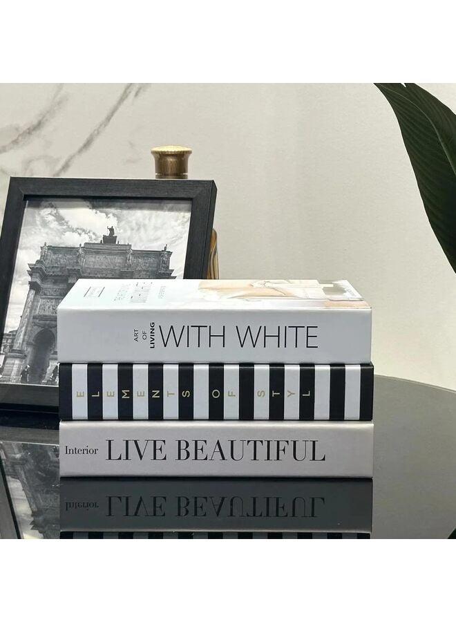 3PCS Decorative Books for Home Decor - Hardcover Books for Decor, Faux Books for Decoration - Book Decor, Coffee Table Book Set, Fake Books for Bookshelf Decor - Image 3