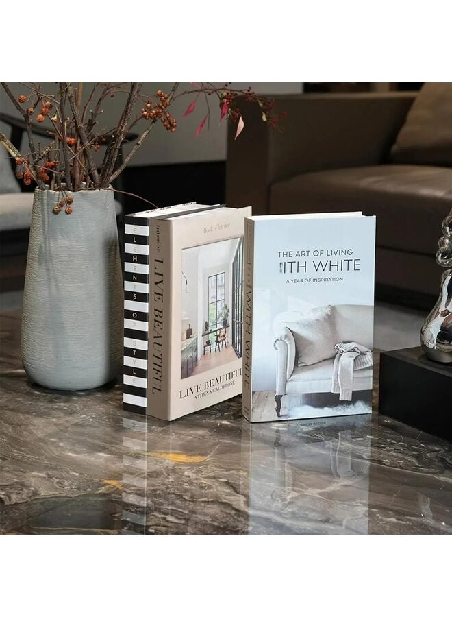 3PCS Decorative Books for Home Decor - Hardcover Books for Decor, Faux Books for Decoration - Book Decor, Coffee Table Book Set, Fake Books for Bookshelf Decor - Image 2