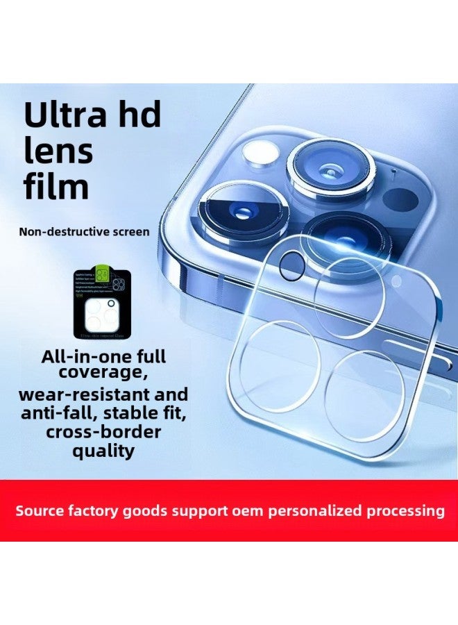 Applicable To Apple 16ProMax Lens Film Iphone15pro3D Full 14/15/16 Camera Protective Film-Color:Integrated Lens Film [silk Screen Model] Bare Film-Size:iPhone12