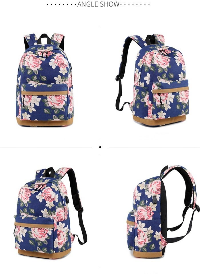 SKT Shiketro Three-Piece Oxford Cloth USB Computer Bag Outdoor Backpack  - Image 3