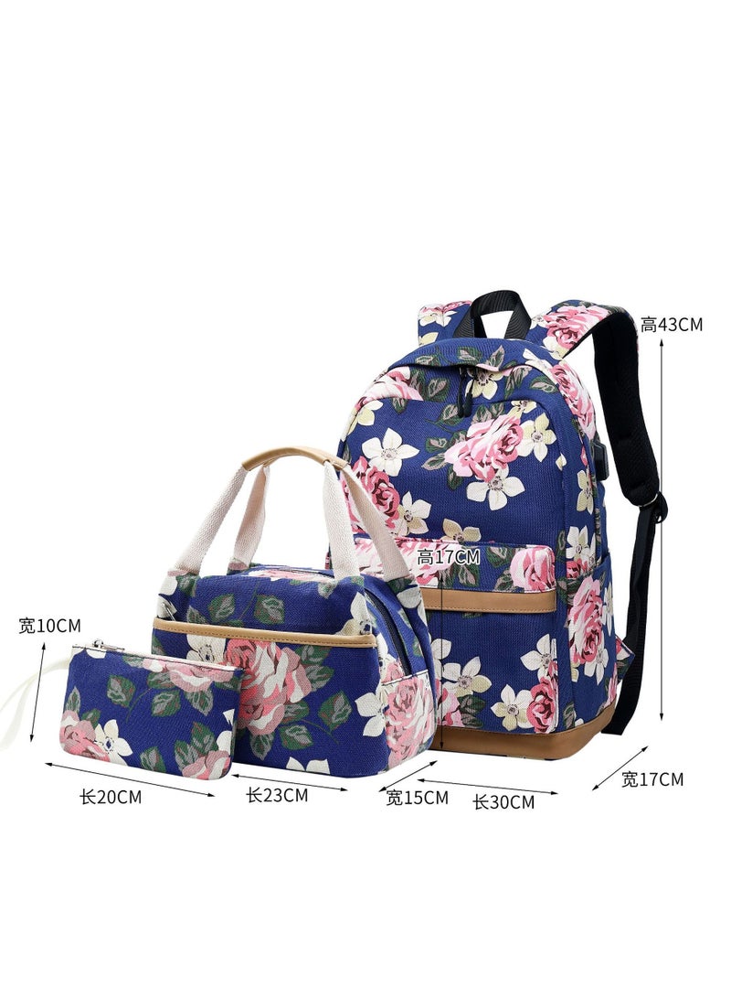 SKT Shiketro Three-Piece Oxford Cloth USB Computer Bag Outdoor Backpack  - Image 2