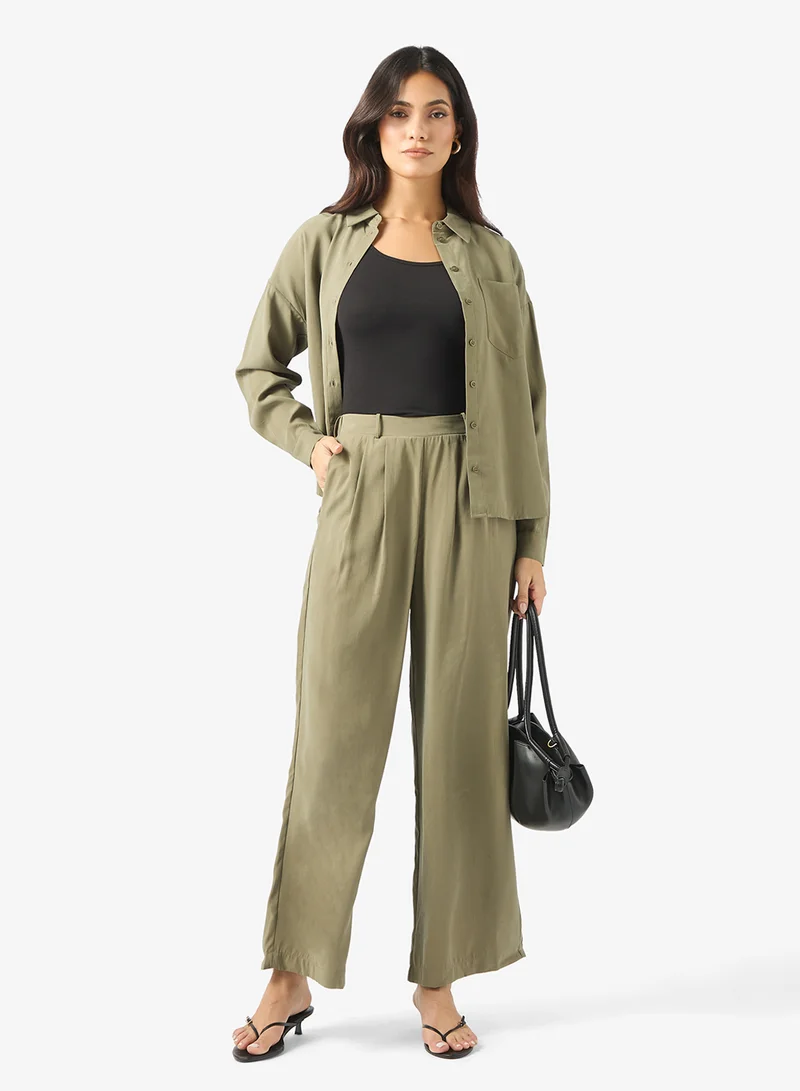 فيرو مودا بنطلون بخصر مرتفع بقصة عادية