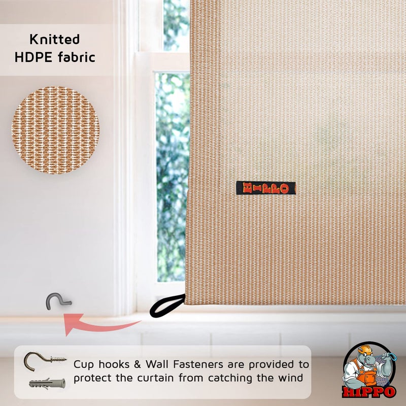 Hippo HIPPO 230 GSM Outdoor Sun Blocking Balcony EyeletGrommet Curtains Sun UV Protection Light Filtering 3FTX45FTWindow Curtain PersianBeige - Image 5