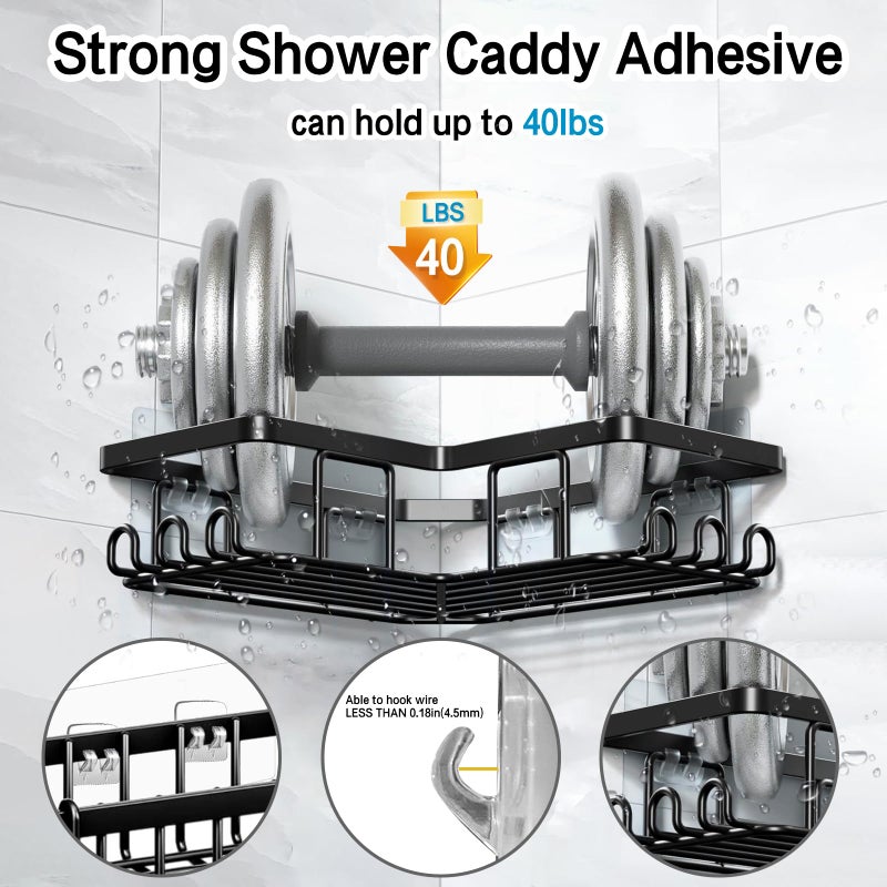 FGSAEOR 14 Pack Shower Caddy Adhesive Replacement  Strong Adhesive Hooks for Shower Caddy  Shower Shelf Adhesive No Drilling  for Bathroom Storage Shelves and Kitchen Racks & Soap Holder - Image 2