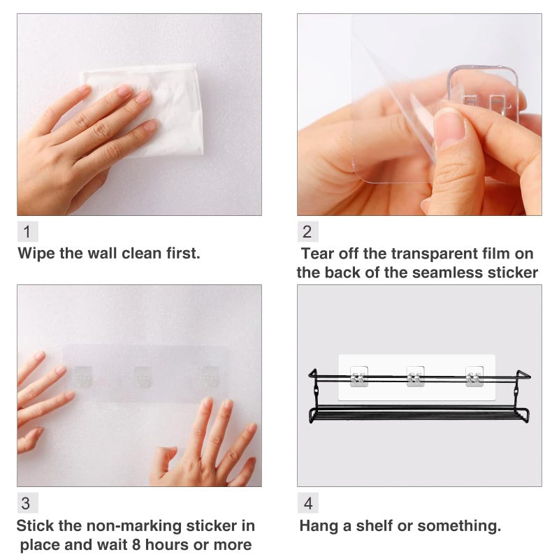 FGSAEOR 14 Pack Shower Caddy Adhesive Replacement  Strong Adhesive Hooks for Shower Caddy  Shower Shelf Adhesive No Drilling  for Bathroom Storage Shelves and Kitchen Racks & Soap Holder - Image 5