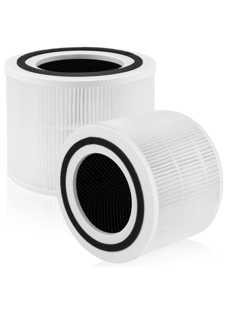Excefore - Core 300 Replacement Filter for LEVOIT Core 300 and Core 300s Air Purifier, 3-in-1 True HEPA Filter with Activated Carbon Pre-Filter, Compare to Part No. Core 300-RF, 2 Pack, White - Image 1